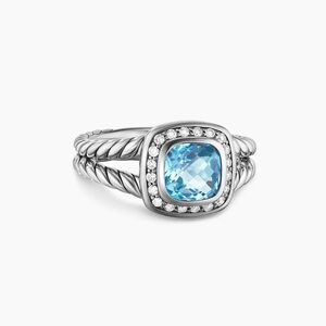 David Yurman Petite Albion Ring Blue Topaz